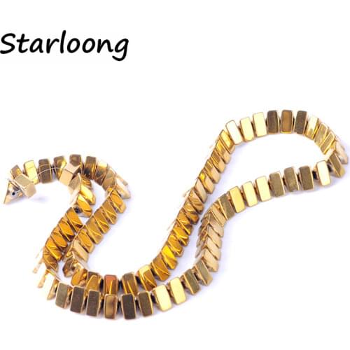 Top quality 5*8mm Natural stone bright multicolor triangle shape loose hematite beads for DIY jewelry necklace bracelet making