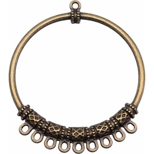 WYSIWYG 2pcs 55x47mm Antique Bronze Color Earring Connector For Jewelry Making DIY Jewelry Findings