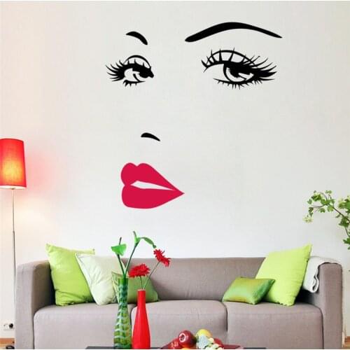 Vivid 3D Vivid Eye Sexy Red Lips Wall Stickers For Rooms Wall Decorations Living Room Wall Decals Posters