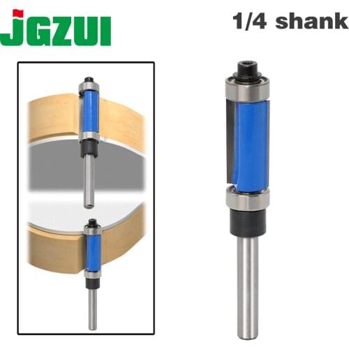 1pcs Flush Trim Router Bit Top & Bottom Bearing 1/4'' Shank Woodworking Tool woodworking router bits