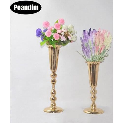 PEANDIM Gold Wedding Flower Vase Wedding Table Centerpieces For Party Decoration Home Ornament Vases 10pcs