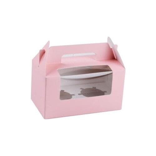 20 SET of Sweet Pink 2 holes cupcake box with handle