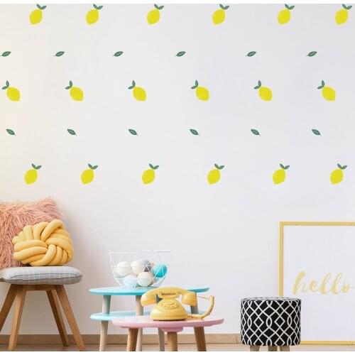 34pcs/set Lemon DIY Wall Sticker DIY Cartoon Fruit Kitchen stickers for Living Room Decoration Nursery BedRoom Mural Decals
