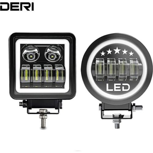 4 Inch LED Work Light bar LED Angel Eyes Square Round spotlight fog lights For Motorcycle Trucks 4x4 Off road Tractor 12V 24V