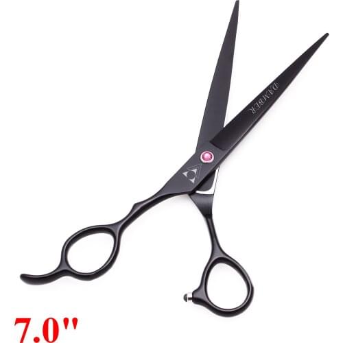 7.0 Pet Dogs Gromming Scissors Left Hand Up Down Curved Shears Animals Cat Hair Cutting Thinning Scissors 440C Tools Kit 4006