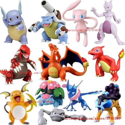 Anime Ash Chimchar Charizard Groudon Mewtwo Geodude Raikou Latias Action Figure Toys Pokemons Anime Figure Dolls Kids Gifts