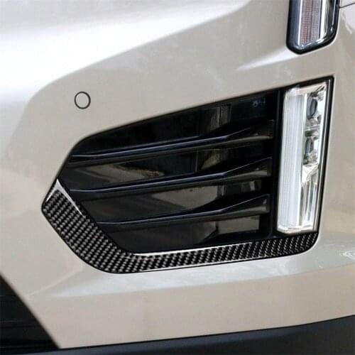 Carbon Fiber Car Exterior Decoration Front Fog Light Frame Cover Trim For Cadillac XT5 Car Decal Accessories Brand New Stickers