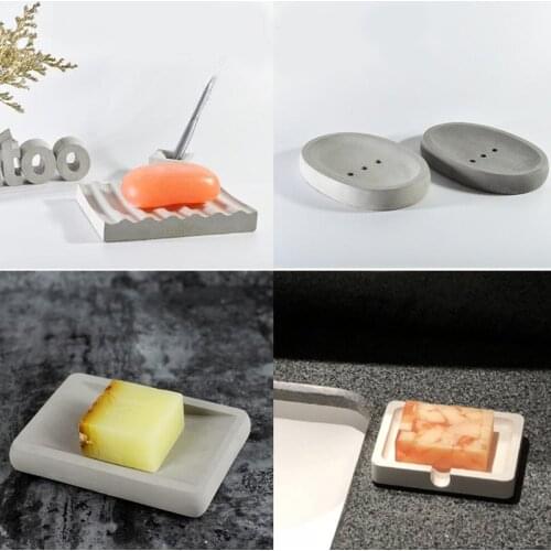 Cement soap box silicone mold concrete diatom clay sanitary ware asphalt soap box tray household articles silicone mold