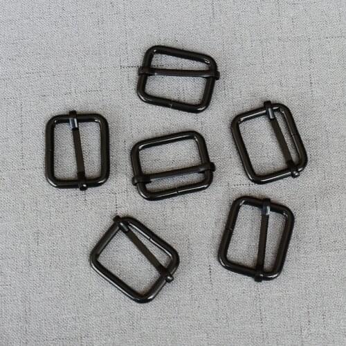 Black 100 pieces 25mm Metal Adjust Tri-glide Pin Buckle Slider use for DIY Heavy Duty Thickness Shoulder Leather Bag Strap