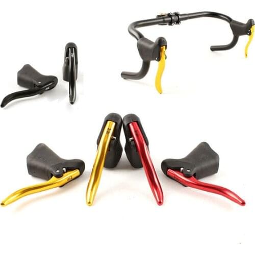 1 pair Road Bike Fixed Bicycle Brake Levers Bike brake handle road curved brake handle dead coaster brake handbrake road racing