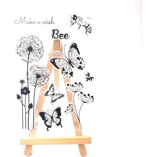 Hot selling Butterfly Dandel alphabet transparent clear stamp / silicone seal roller stamp DIY scrapbook album / card production