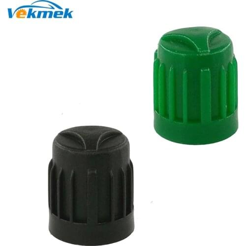 100pcs Plastic Tire Valve Caps with Rubber O-ring Seal Black & Green High Quality Car Tyre Valve Stem Dust Cover Car Accessories