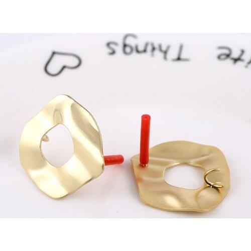 10 Pcs DIY Earring Settings Earrings Back Handmade Irregular Stud Earrings Base Connectors Linkers for Jewelry Making Findings