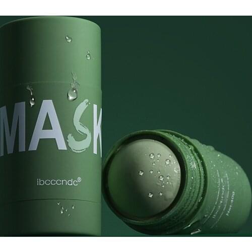 Green Tea Extract Mud Mask Stick 40g For Face Blackheads Acne Remover Oil Control Gentle Facial Cleansing Solid Mask Natural