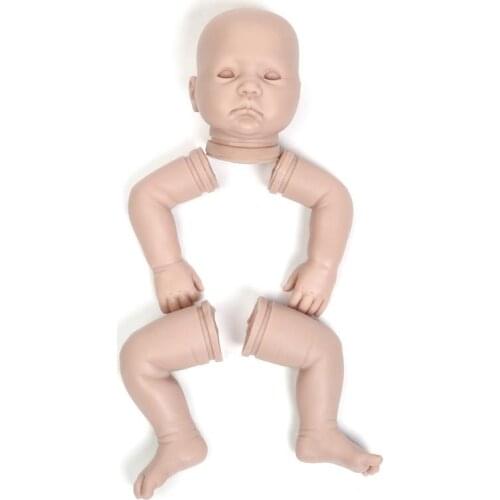 22inch silicone reborn baby soft body doll kit DIY Accessories toys for girls Cloth Body Lifelike Newborn unpainted dolls kits