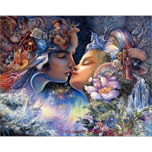 Needlework for embroidery DIY DMC High Quality - Counted Cross Stitch Kits 14 ct Oil painting - Kissing