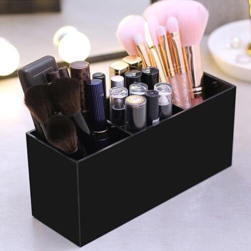 3 Grid Makeup Brush Storage Box Acrylic Desktop Eyebrow Pencil Makeup Brush Holder Brushware Box cosmetics organizer