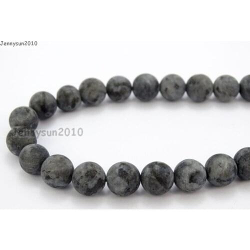 Natural Matte Larvikite Labradorite 10mm Frosted Gems stones Round Ball Loose Spacer Beads 15'' 5 Strands/ Pack