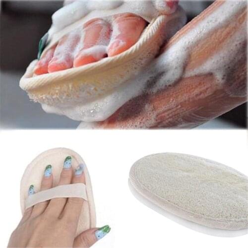 2020 HOT NEW 1PCS Natural Loofah Bath Shower Sponge Body Scrubber Exfoliator Washing Pad bathroom accessories Lightweight @5