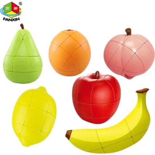 Newest Collected FanXin Fruit Magic Cube Apple Banana Lemon Pear Peach Orange Educational Toys for Children Brain Teaser Games