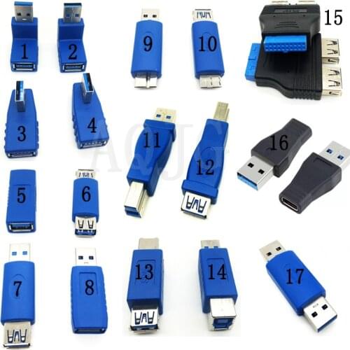 USB3.0 Adapter Type A to B or Micro or Mini And Male to Female Adapters USB male to Female 90 Degree