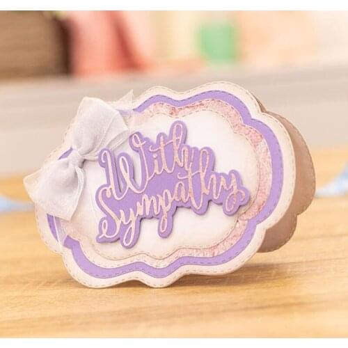 With Sympathy WordsCutting Dies For Scrapbooking Album Embossing Paper Cards Making Crafts Metal Cutting Dies