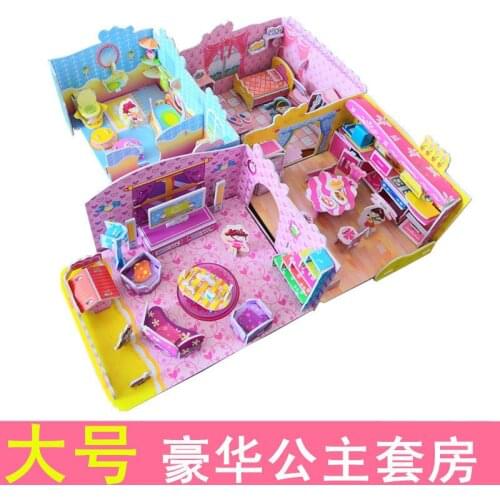 Attractive Cartoon Princess House 3D Puzzle Jigsaw Interesting Learning Educational Toys for Children Kid Gift