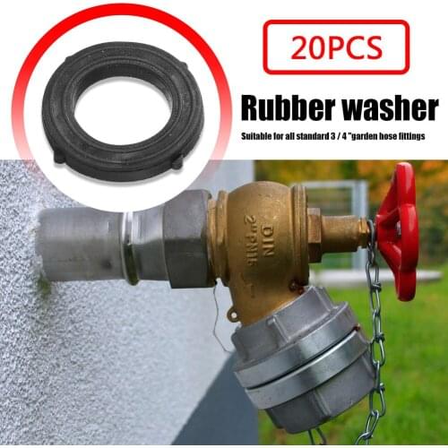20pcs Garden Hose Washers Heavy Duty Rubber Gaskets Seals with Self Locking Tabs for 3/4 inch Garden Shower Hose Water Faucet
