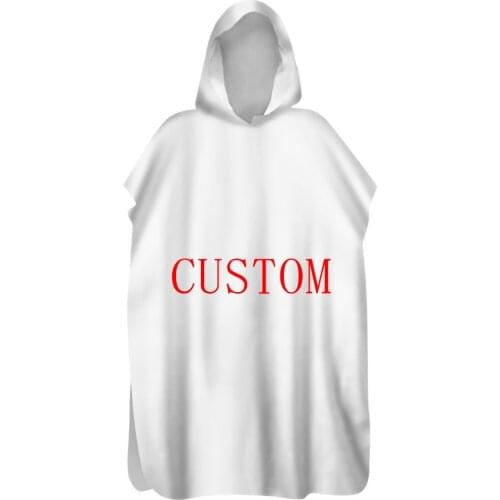 Drop Shipping 3 Size Microfiber Printed Hooded Beach Towel For Adults Quick Dry Swimming Poncho Bath Towel With Cloak Bathrobe