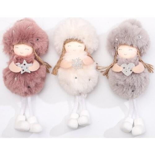 1 Pc New Christmas Ornaments Cute Angel Plush Pendant Childrens Holiday Gift Doll Christmas Tree Home Decoration Accessories
