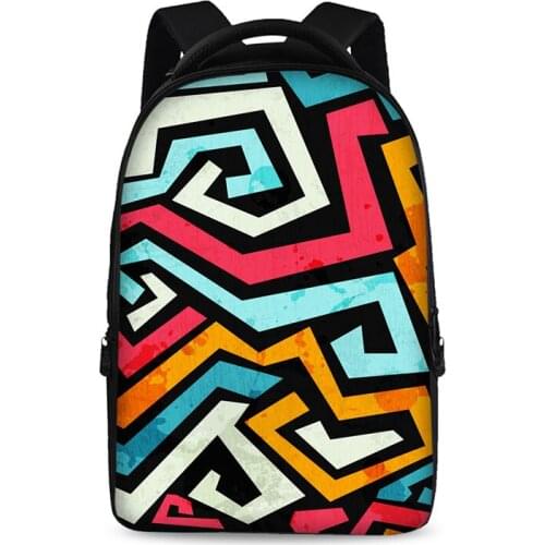 Cheap laptop backpack creative multi color prints backpack anti-theft laptop backpack large capacity could keep two laptops