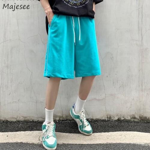 Men Board Shorts Casual Loose Pocket Elastic Retro Ins Trendy Students Sports Striped Fashion Streetwear All-match Drawstring