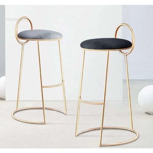 Living Room Restaurant Leisure Bar Chairs Modern Minimalist Front Desk Cafe High Bar Chair Nordic Home Furniture Back Bar Chair