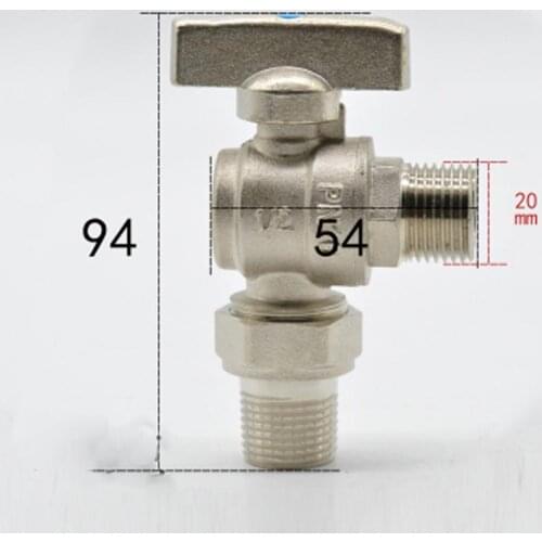 1/2" BSP Male Ball Angle Valve Elbow 90 Degree With Scoket Union Water Gas Oil