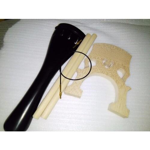 1 PC double bass ebony tail piece & 1 pcs quality maple bridge and 1 pcs steel bass gut 3/4