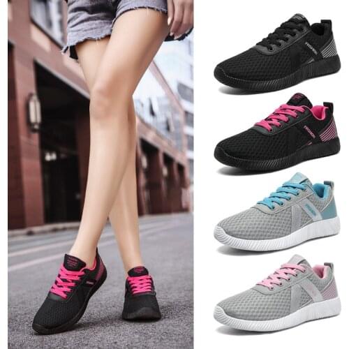 2021 Women Sneakers Flats Casual Ladies Shoes Woman Lace-Up Mesh Light Breathable Female Zapatillas de deporte para mujer