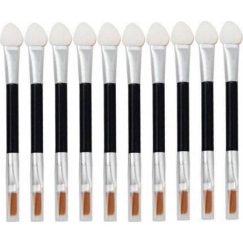 50pcs Disposable Pro Sponge+brush Stick Eye Shadow Applicator Cosmetic Makeup Tools Double-head Eyeshadow Brush Makeup Tool