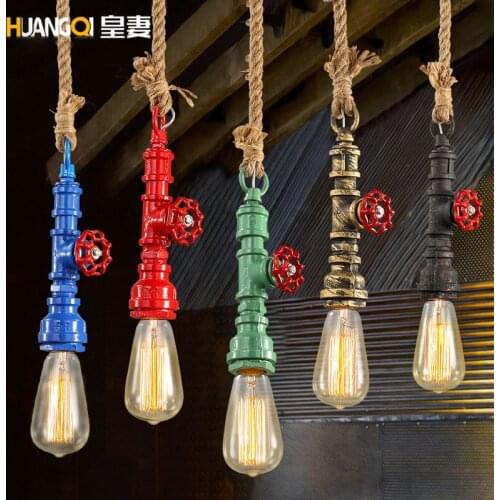 Loft American Retro Pendant Lamp Pendant Industrial Style Single Head Restaurant lustre pendente