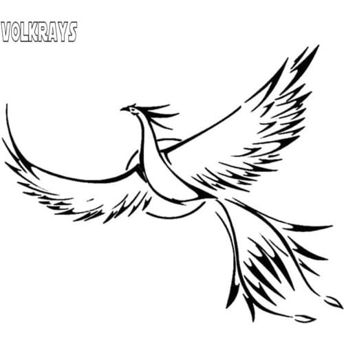Volkrays Car Sticker Loving Memory of Phoenix Bird Love Accessories Reflective Vinyl Decal,15cm*19cm
