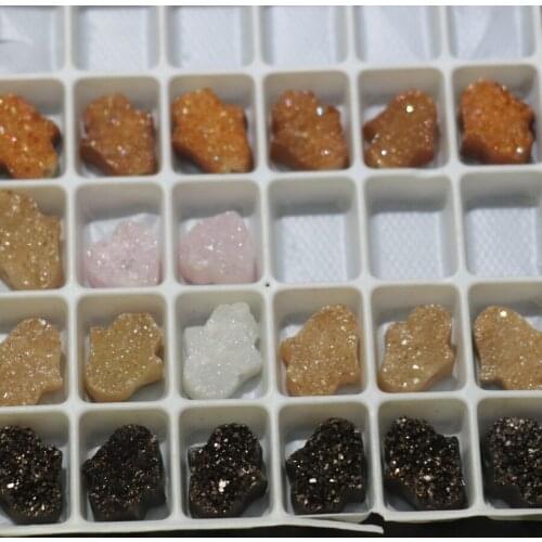 15mm Natural Druzy Gems Stone Beads, 2018 new arrival penguin, Fashion Women Jewelry Making Suppliers Craft DIY Necklace