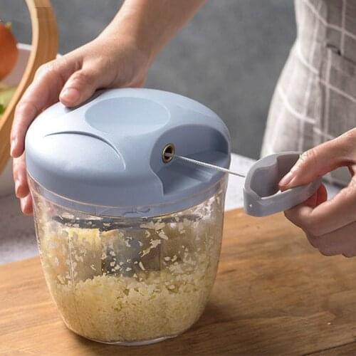 Household Garlic Masher, Manual Masher, Kitchen Small Meat Grinder, Stainless Steel Blade, Multi-function Manual Food Processor