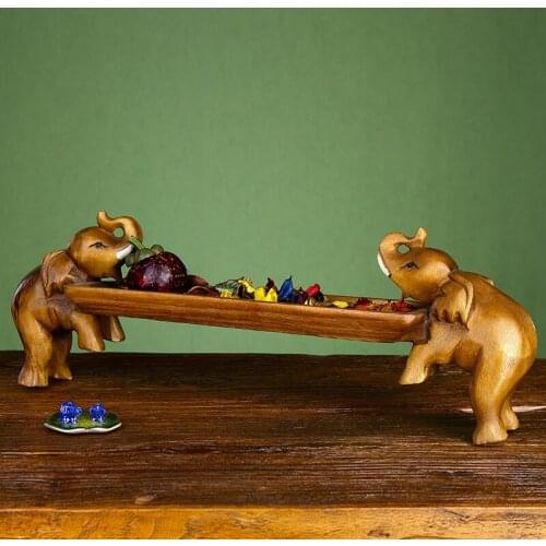 Zq Wooden Tray Living Room Decorations Thai Spa Fruit Plate Restaurant Decoration