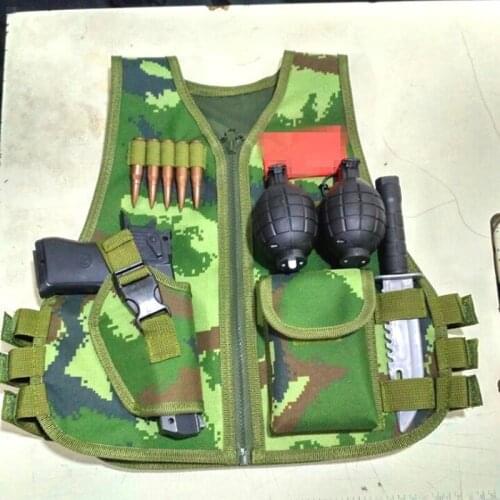 Children Summer Camping Training Camouflage Tactical Vest Body Armor Kids Outdoor Performance CS War Game Hunting Waistcoat Tops
