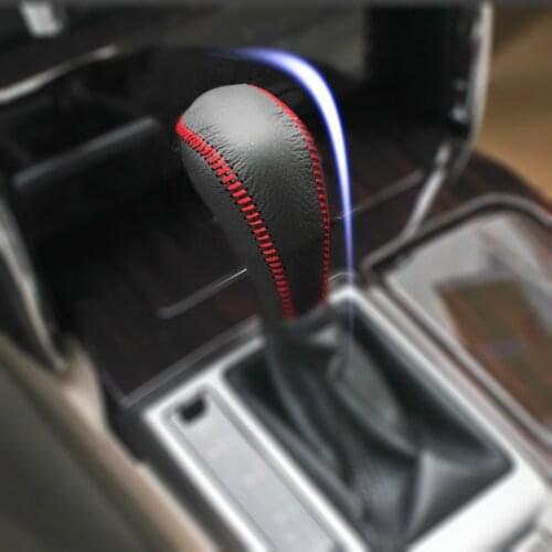 For Toyota REIZ 2013 AT 1pc PU Leather Hand Brake Shift Knob Cover Gear Case Car Decor Shift Knob Shell