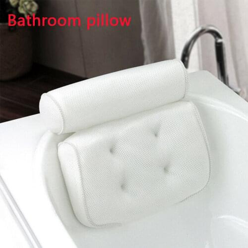 Breathable 3D Mesh Spa Bath Pillow with Suction Cups Neck and Back Support Spa Pillow for Home Hot Tub Bathroom Accessories