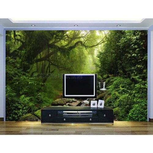 Photo 3D wallpaper Custom natural sunlight green eye forest landscape wall paper for wall 3D bedroom for living room background