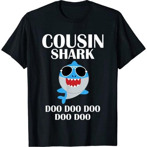 Cousin Shark T-Shirt Doo Doo Doo Funny Cousin Christmas T-Shirt Dominant Normal Tshirts Cotton Mens T Shirt Design
