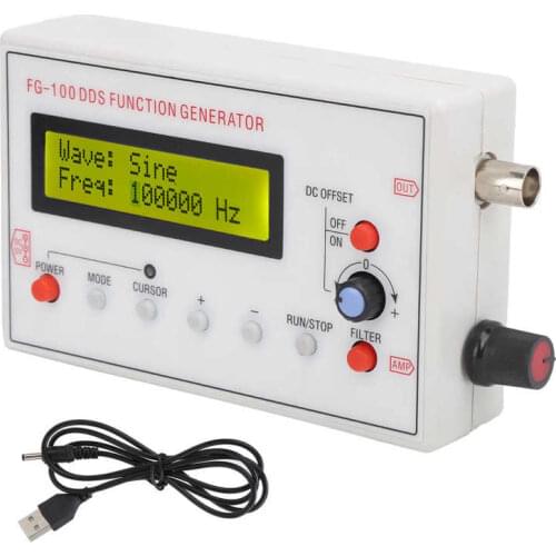 Signal generator FG-100 Signal Generator 1Hz-500KHz Sinusoidal Frequency DDS Function Signal Multi-Waveform Function Testing