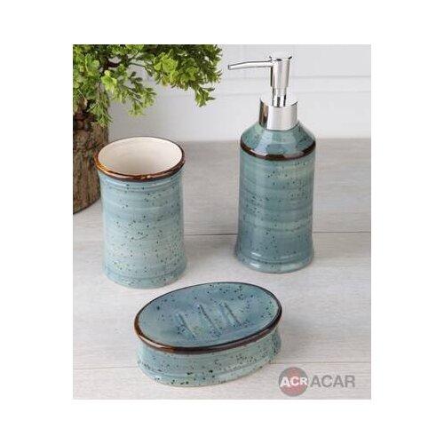Ceramic 3 Piece Bathroom Set- solid soap dish and toothbrush holder - stylish and elegant look