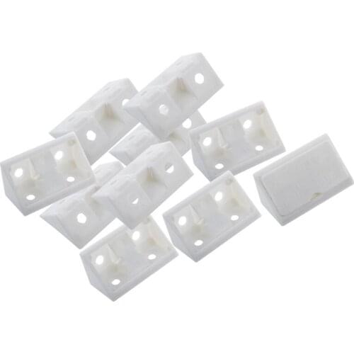 Furniture Cabinet Fastener Corner Braces Angle Brackets White 10Pcs